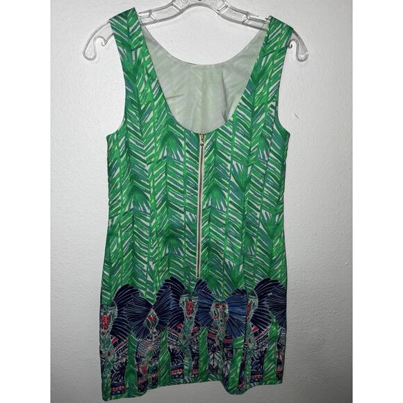 Lilly Pulitzer Mila Shift Dress New 2 Toucan Green Elephants Costa Verde - Picture 6 of 14